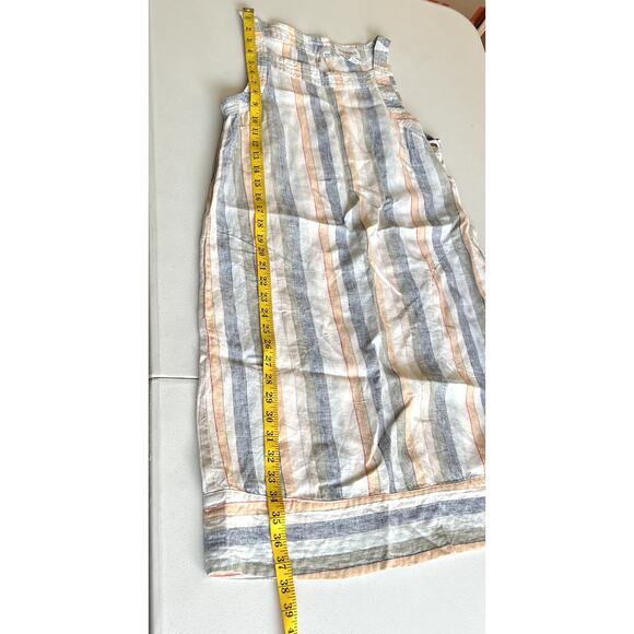 Peck & Peck Shift Dress Women Large LINEN Striped Bateau Beach Coastal Nautical - Picture 6 of 9